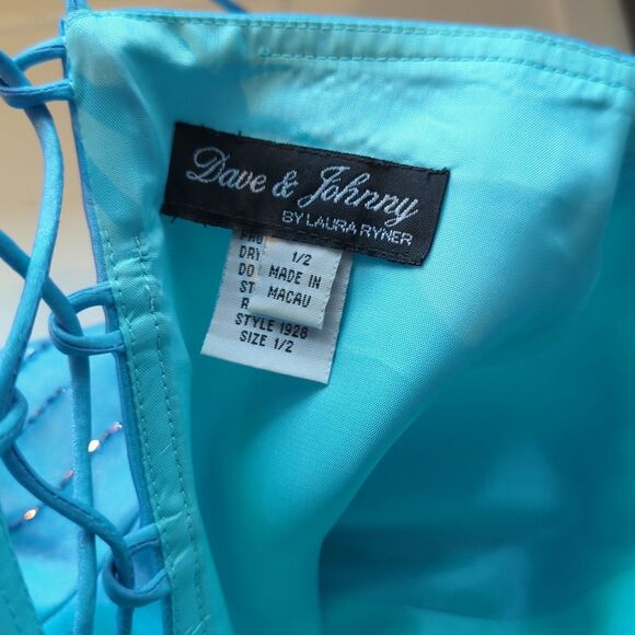 Vintage Dave & Johnny by Laura Ryner Bustier Corset Top 1/2 Blue Sequins Fairy - Picture 4 of 7